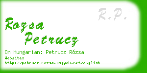 rozsa petrucz business card